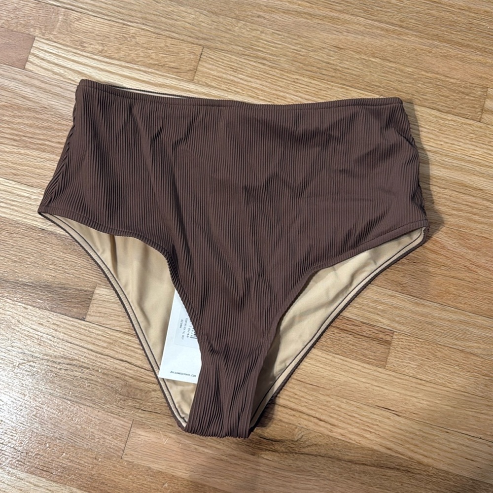 zulu and zephyr high full brief bathing suit bottom size 8